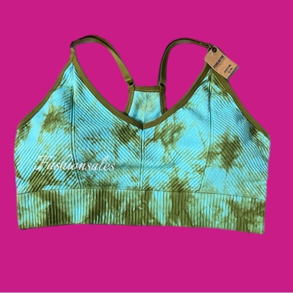 Victorias Secret Pink Active Seamless Lightly Lined Padded Gym sport bra teal XL